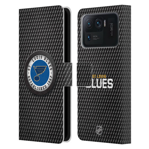 NHL St Louis Blues Puck Texture Leather Book Wallet Case Cover For Xiaomi Mi 11 Ultra