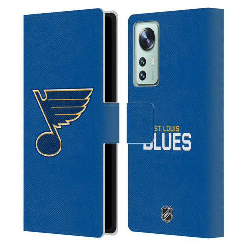 NHL St Louis Blues Plain Leather Book Wallet Case Cover For Xiaomi 12