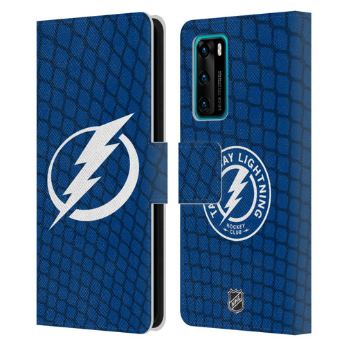 NHL Tampa Bay Lightning Net Pattern Leather Book Wallet Case Cover For Huawei P40 5G