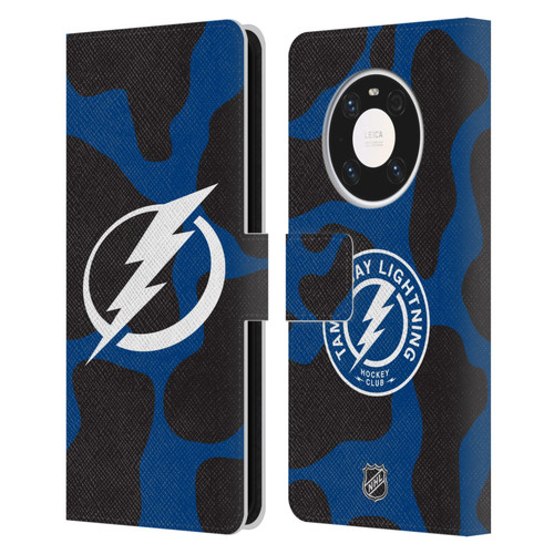 NHL Tampa Bay Lightning Cow Pattern Leather Book Wallet Case Cover For Huawei Mate 40 Pro 5G