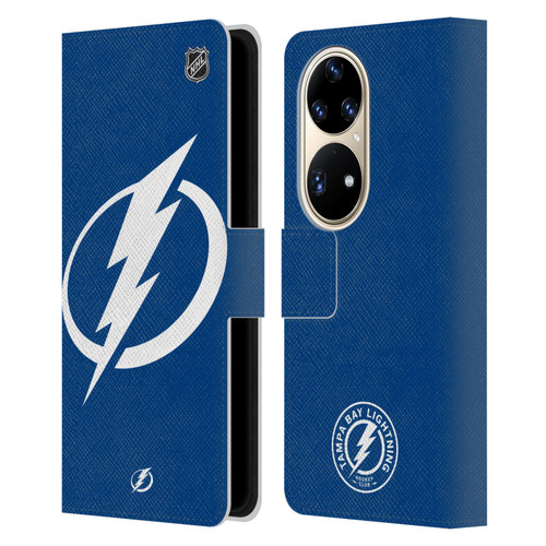 NHL Tampa Bay Lightning Oversized Leather Book Wallet Case Cover For Huawei P50 Pro