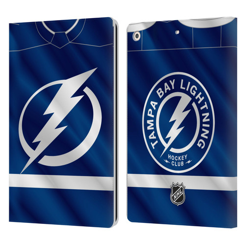 NHL Tampa Bay Lightning Jersey Leather Book Wallet Case Cover For Apple iPad 10.2 2019/2020/2021