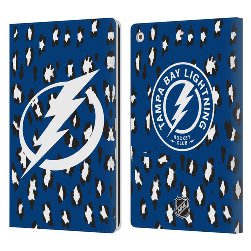 NHL Tampa Bay Lightning Leopard Patten Leather Book Wallet Case Cover For Apple iPad 10.2 2019/2020/2021