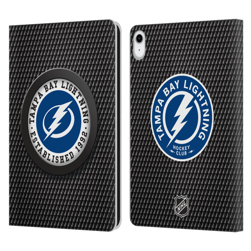 NHL Tampa Bay Lightning Puck Texture Leather Book Wallet Case Cover For Apple iPad 10.9 (2022)