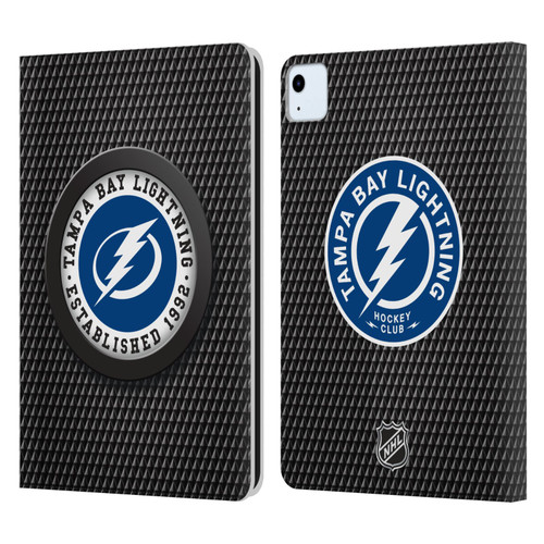 NHL Tampa Bay Lightning Puck Texture Leather Book Wallet Case Cover For Apple iPad Air 2020 / 2022