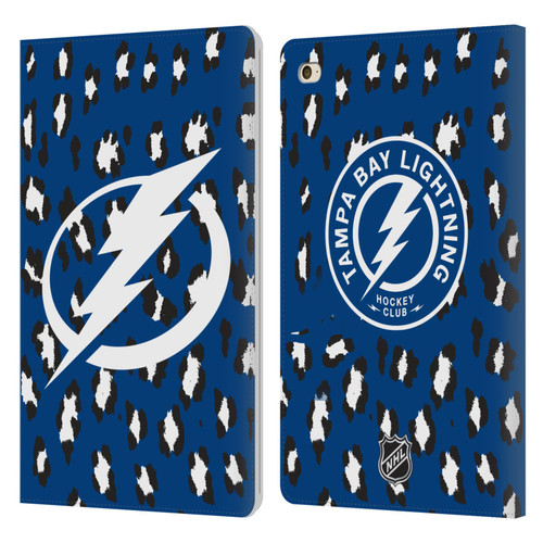 NHL Tampa Bay Lightning Leopard Patten Leather Book Wallet Case Cover For Apple iPad mini 4