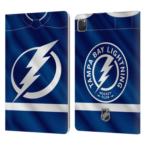 NHL Tampa Bay Lightning Jersey Leather Book Wallet Case Cover For Apple iPad Pro 11 2020 / 2021 / 2022