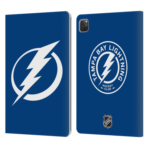 NHL Tampa Bay Lightning Plain Leather Book Wallet Case Cover For Apple iPad Pro 11 2020 / 2021 / 2022