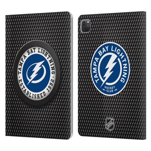 NHL Tampa Bay Lightning Puck Texture Leather Book Wallet Case Cover For Apple iPad Pro 11 2020 / 2021 / 2022