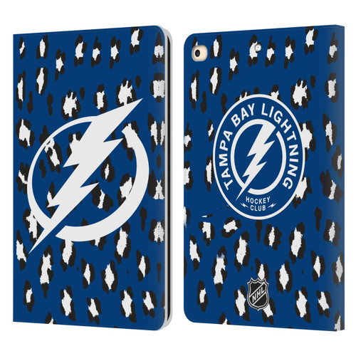NHL Tampa Bay Lightning Leopard Patten Leather Book Wallet Case Cover For Apple iPad 9.7 2017 / iPad 9.7 2018