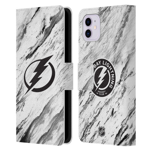 NHL Tampa Bay Lightning Marble Leather Book Wallet Case Cover For Apple iPhone 11