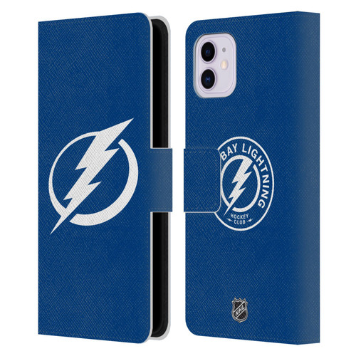 NHL Tampa Bay Lightning Plain Leather Book Wallet Case Cover For Apple iPhone 11