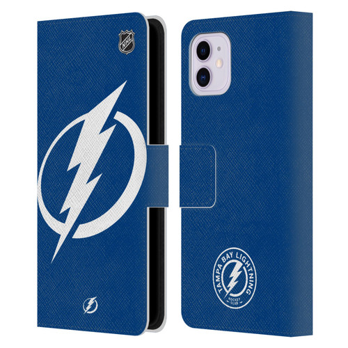 NHL Tampa Bay Lightning Oversized Leather Book Wallet Case Cover For Apple iPhone 11