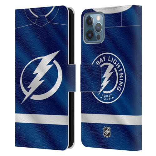 NHL Tampa Bay Lightning Jersey Leather Book Wallet Case Cover For Apple iPhone 12 / iPhone 12 Pro