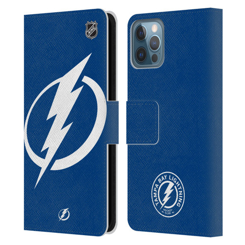 NHL Tampa Bay Lightning Oversized Leather Book Wallet Case Cover For Apple iPhone 12 / iPhone 12 Pro