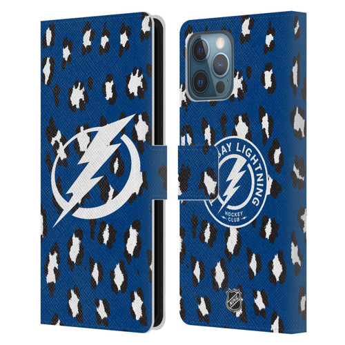 NHL Tampa Bay Lightning Leopard Patten Leather Book Wallet Case Cover For Apple iPhone 12 Pro Max