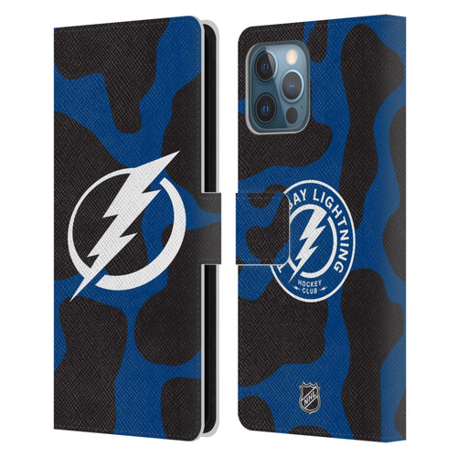 NHL Tampa Bay Lightning Cow Pattern Leather Book Wallet Case Cover For Apple iPhone 12 Pro Max
