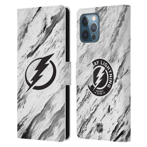 NHL Tampa Bay Lightning Marble Leather Book Wallet Case Cover For Apple iPhone 12 Pro Max