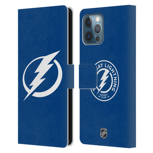 NHL Tampa Bay Lightning Plain Leather Book Wallet Case Cover For Apple iPhone 12 Pro Max