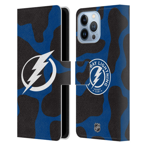 NHL Tampa Bay Lightning Cow Pattern Leather Book Wallet Case Cover For Apple iPhone 13 Pro Max