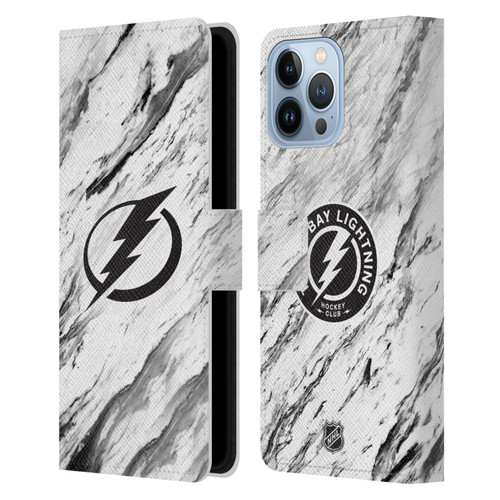NHL Tampa Bay Lightning Marble Leather Book Wallet Case Cover For Apple iPhone 13 Pro Max