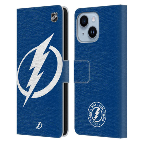 NHL Tampa Bay Lightning Oversized Leather Book Wallet Case Cover For Apple iPhone 14 Plus