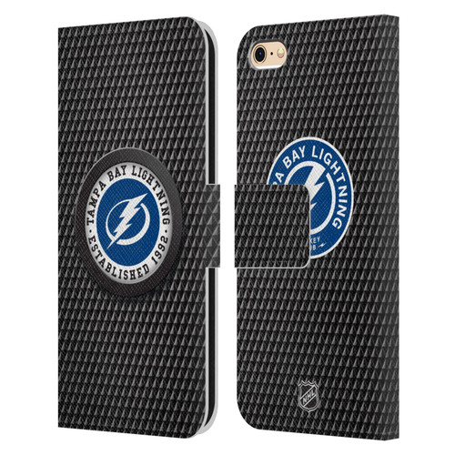 NHL Tampa Bay Lightning Puck Texture Leather Book Wallet Case Cover For Apple iPhone 6 / iPhone 6s