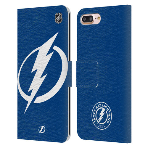 NHL Tampa Bay Lightning Oversized Leather Book Wallet Case Cover For Apple iPhone 7 Plus / iPhone 8 Plus