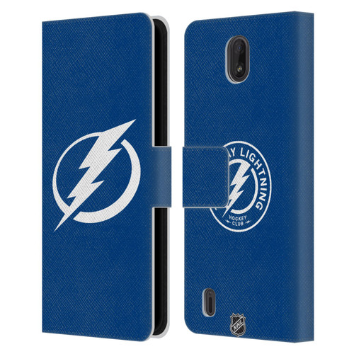 NHL Tampa Bay Lightning Plain Leather Book Wallet Case Cover For Nokia C01 Plus/C1 2nd Edition
