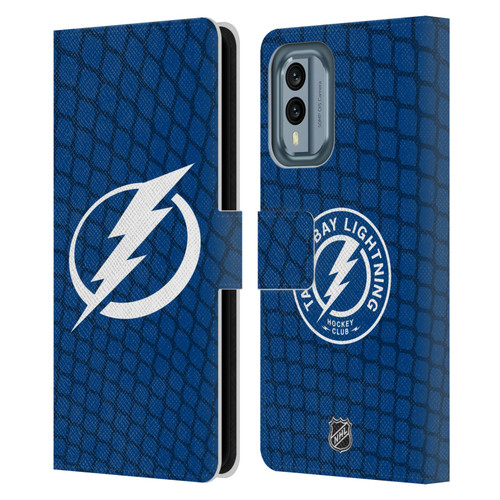 NHL Tampa Bay Lightning Net Pattern Leather Book Wallet Case Cover For Nokia X30