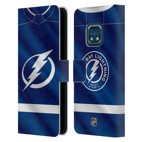 NHL Tampa Bay Lightning Jersey Leather Book Wallet Case Cover For Nokia XR20