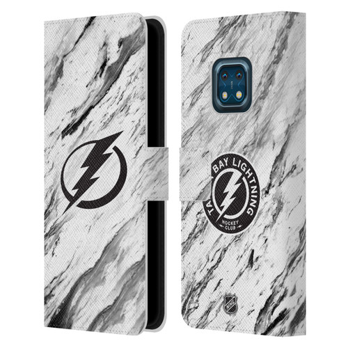 NHL Tampa Bay Lightning Marble Leather Book Wallet Case Cover For Nokia XR20