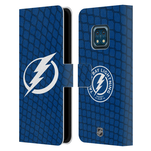 NHL Tampa Bay Lightning Net Pattern Leather Book Wallet Case Cover For Nokia XR20