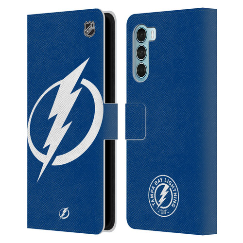 NHL Tampa Bay Lightning Oversized Leather Book Wallet Case Cover For Motorola Edge S30 / Moto G200 5G