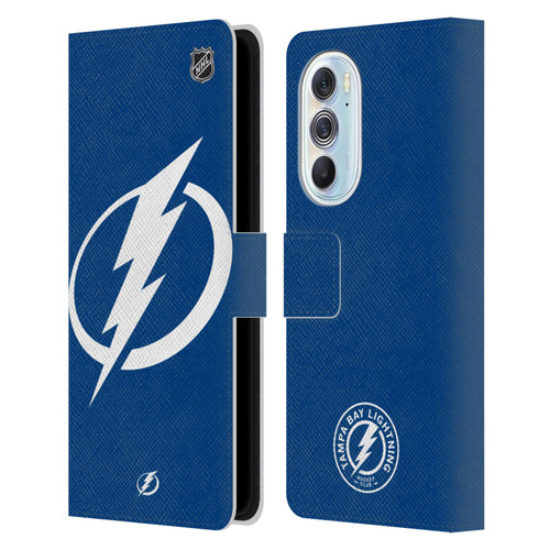 NHL Tampa Bay Lightning Oversized Leather Book Wallet Case Cover For Motorola Edge X30