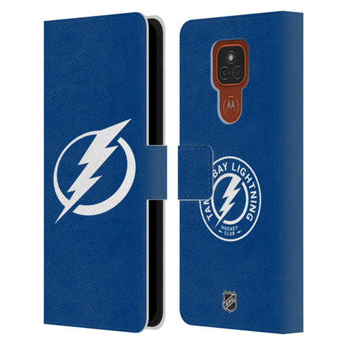 NHL Tampa Bay Lightning Plain Leather Book Wallet Case Cover For Motorola Moto E7 Plus