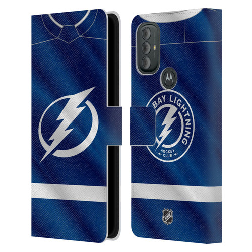 NHL Tampa Bay Lightning Jersey Leather Book Wallet Case Cover For Motorola Moto G10 / Moto G20 / Moto G30