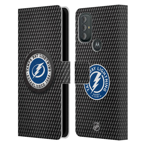 NHL Tampa Bay Lightning Puck Texture Leather Book Wallet Case Cover For Motorola Moto G10 / Moto G20 / Moto G30