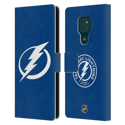 NHL Tampa Bay Lightning Plain Leather Book Wallet Case Cover For Motorola Moto G9 Play