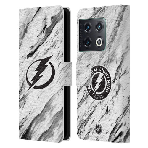 NHL Tampa Bay Lightning Marble Leather Book Wallet Case Cover For OnePlus 10 Pro