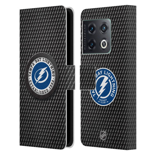 NHL Tampa Bay Lightning Puck Texture Leather Book Wallet Case Cover For OnePlus 10 Pro