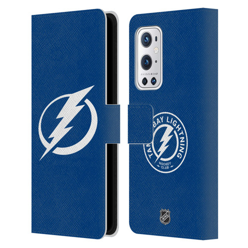 NHL Tampa Bay Lightning Plain Leather Book Wallet Case Cover For OnePlus 9 Pro