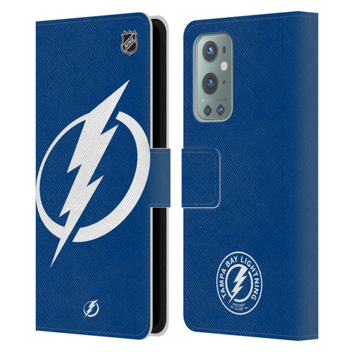 NHL Tampa Bay Lightning Oversized Leather Book Wallet Case Cover For OnePlus 9