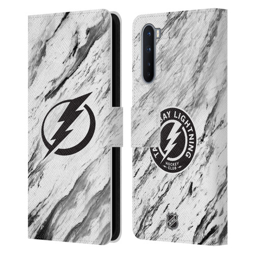 NHL Tampa Bay Lightning Marble Leather Book Wallet Case Cover For OnePlus Nord 5G