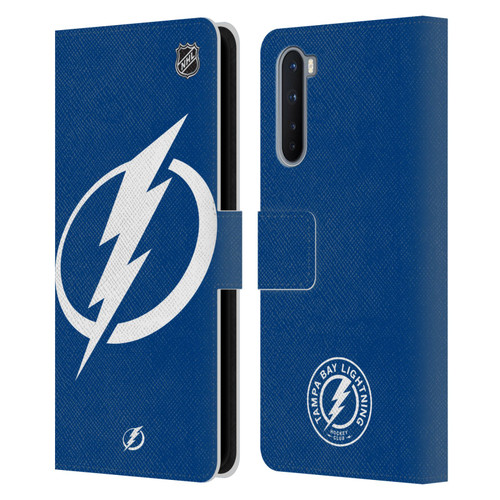 NHL Tampa Bay Lightning Oversized Leather Book Wallet Case Cover For OnePlus Nord 5G