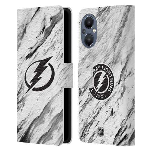 NHL Tampa Bay Lightning Marble Leather Book Wallet Case Cover For OnePlus Nord N20 5G