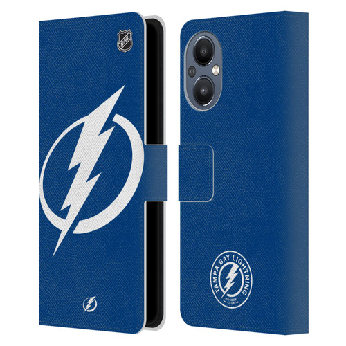 NHL Tampa Bay Lightning Oversized Leather Book Wallet Case Cover For OnePlus Nord N20 5G