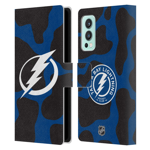 NHL Tampa Bay Lightning Cow Pattern Leather Book Wallet Case Cover For OnePlus Nord 2 5G