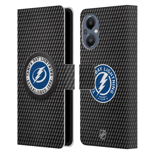 NHL Tampa Bay Lightning Puck Texture Leather Book Wallet Case Cover For OnePlus Nord N20 5G