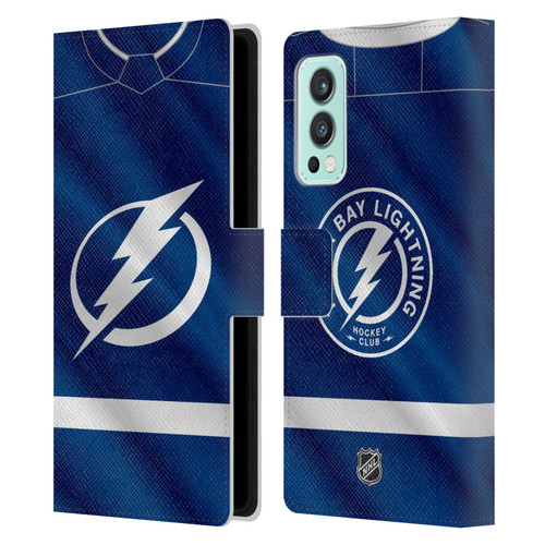 NHL Tampa Bay Lightning Jersey Leather Book Wallet Case Cover For OnePlus Nord 2 5G